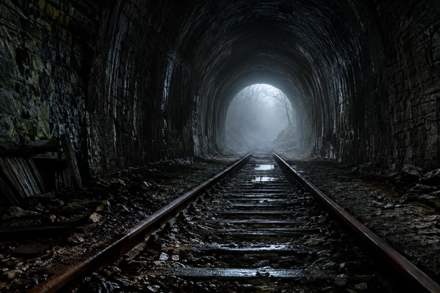 Escenario de terror en un túnel de vías